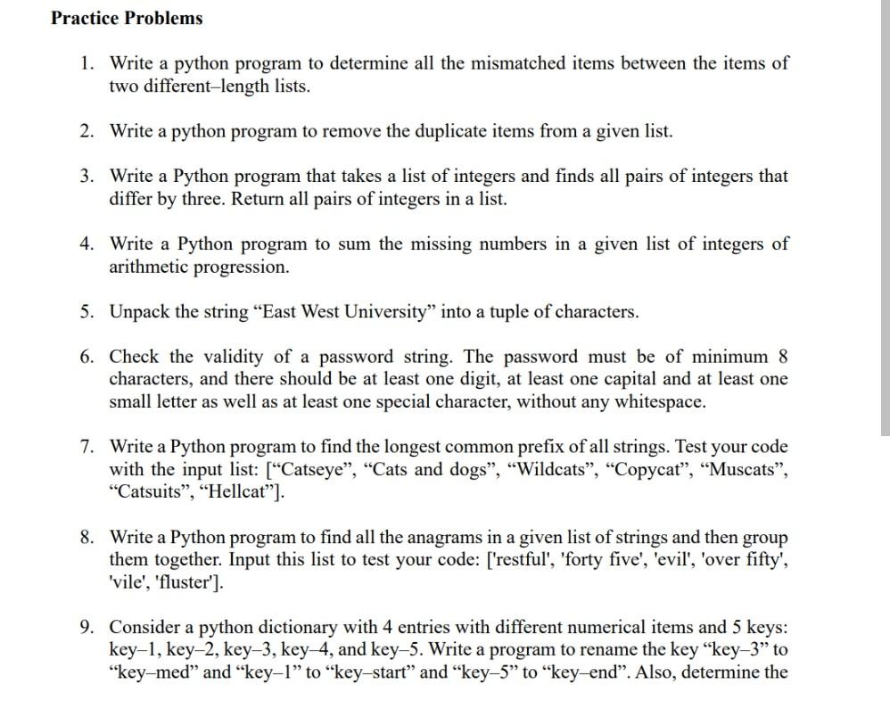 Solved 1. Write a python program to determine all the | Chegg.com