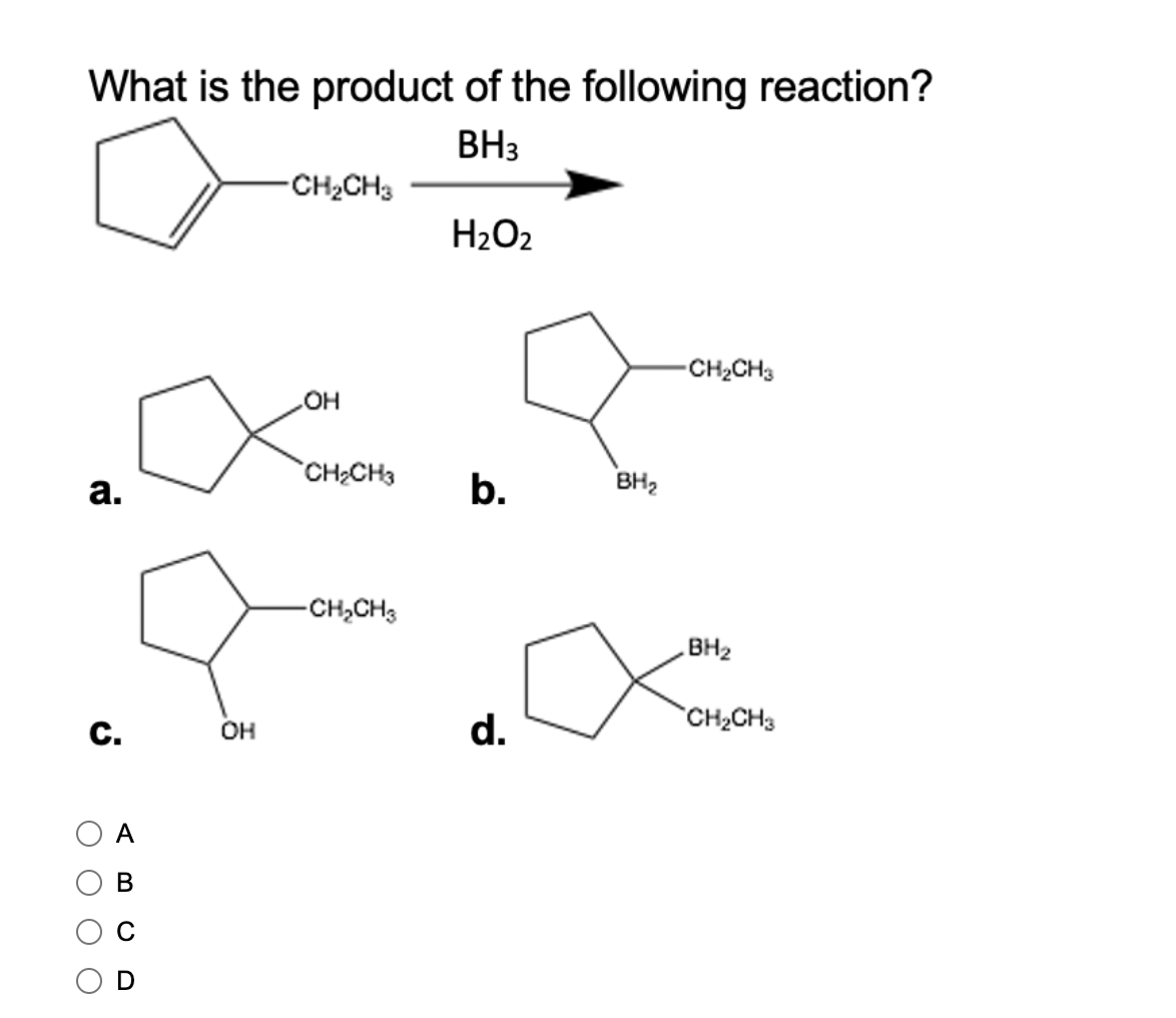 Solved What is the product of the following reaction?CABCD | Chegg.com