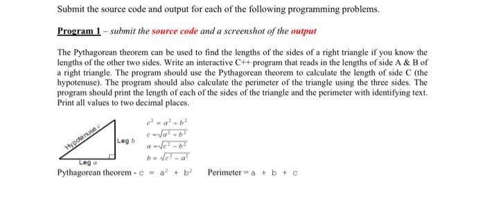 Solved Submit the source code and output for each of the | Chegg.com