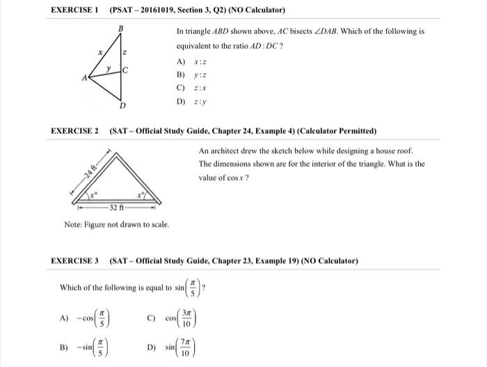 Solved B EXERCISE 1 (PSAT - 20161019, Section 3, Q2) (NO | Chegg.com
