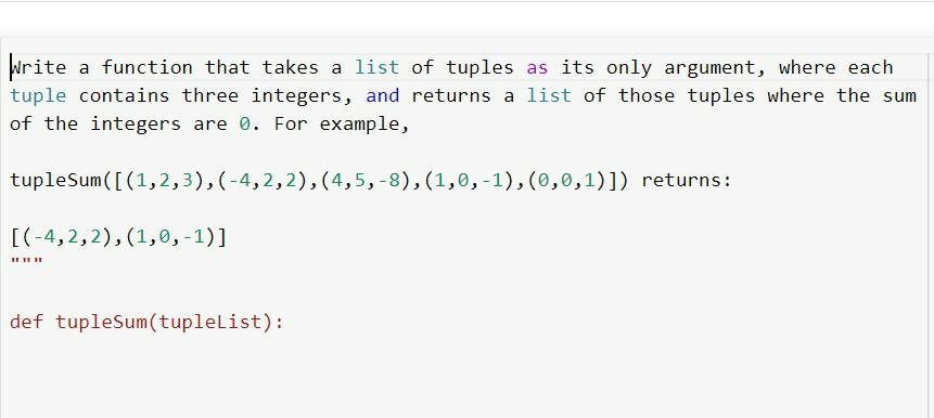 Solved Write a function that takes a list of tuples as its | Chegg.com