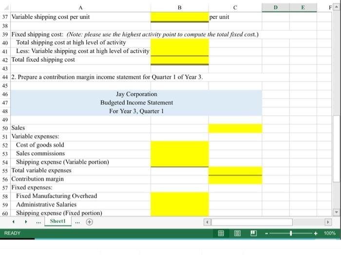 Solved 1. Analyze a mixed cost using the highlow method,D17