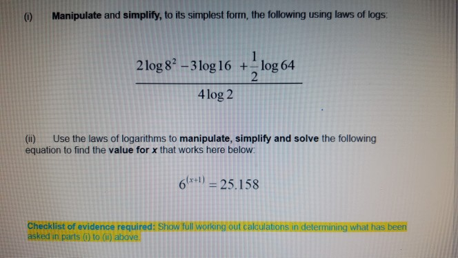 Solved 0 Manipulate And Simplify To Its Simplest Form Chegg Com