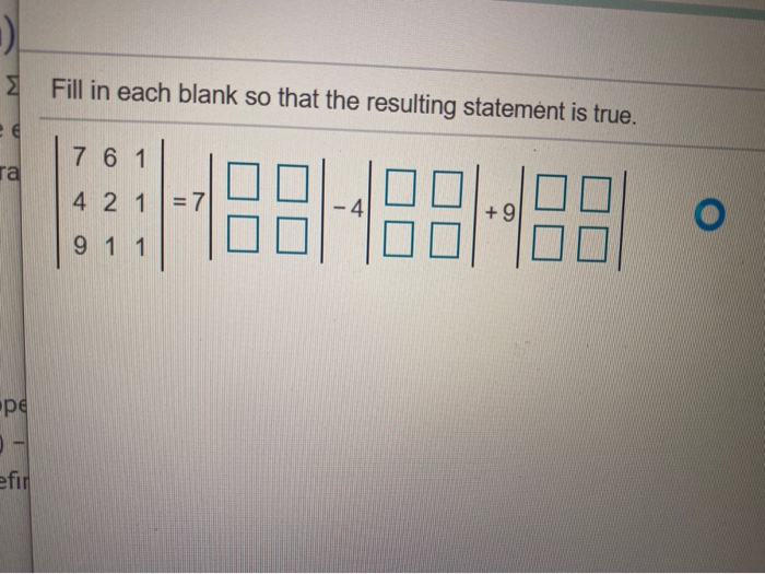 Solved Fill in each blank so that the resulting statement is | Chegg.com