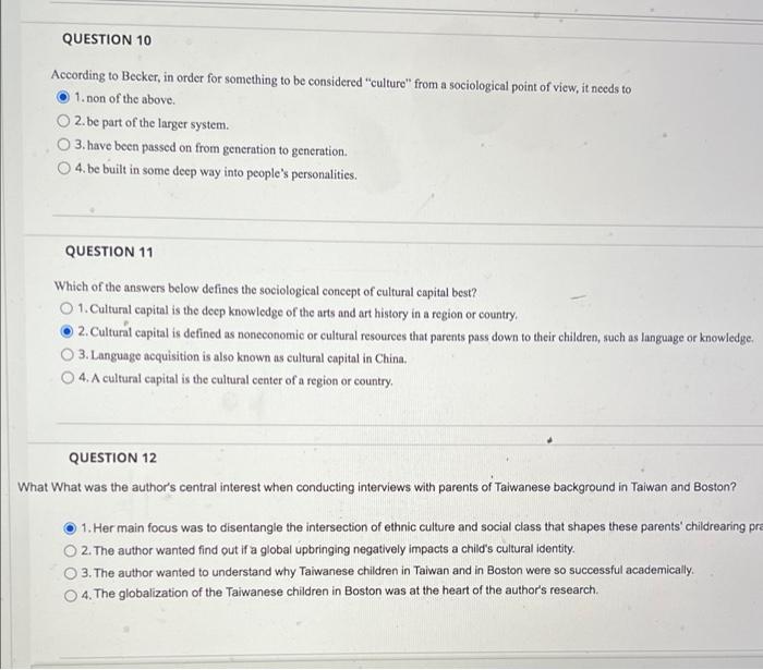 Solved QUESTION 10 According to Becker, in order for | Chegg.com