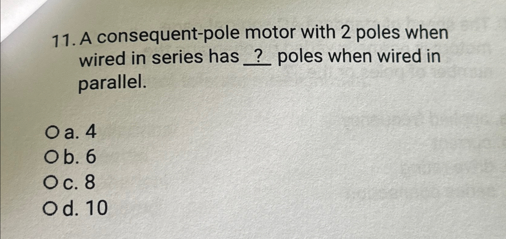 Solved A consequent-pole motor with 2 ﻿poles when wired in | Chegg.com