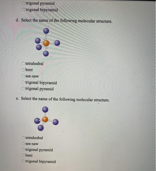 Solved a. Select the name of the following molecular | Chegg.com