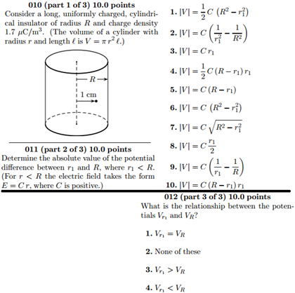 Solved Consider A Long, Uniformly Charged, Cylindrical | Chegg.com