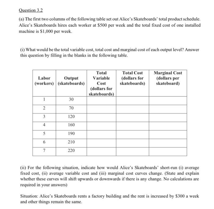 Solved Question 3.2 (a) The first two columns of the | Chegg.com
