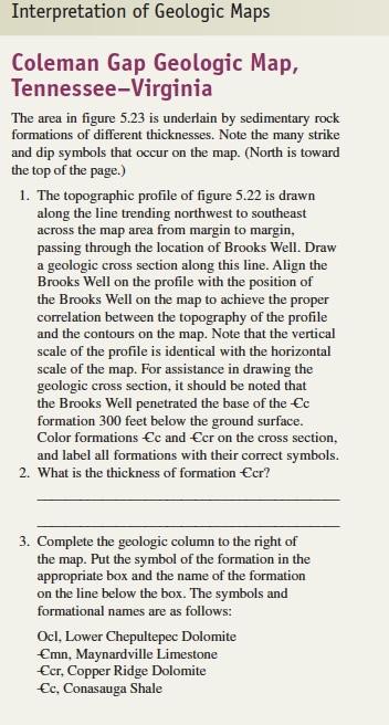 Solved Interpretation of Geologic Maps Coleman Gap Geologic | Chegg.com