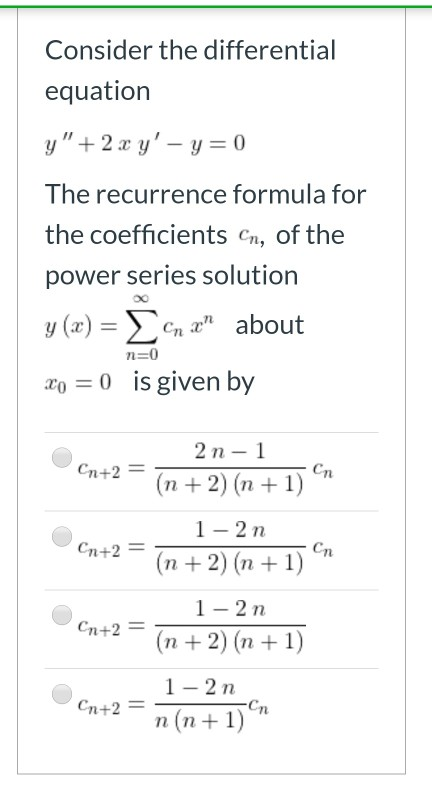 Consider The Differential Equation Y 2 X Y Y Chegg Com