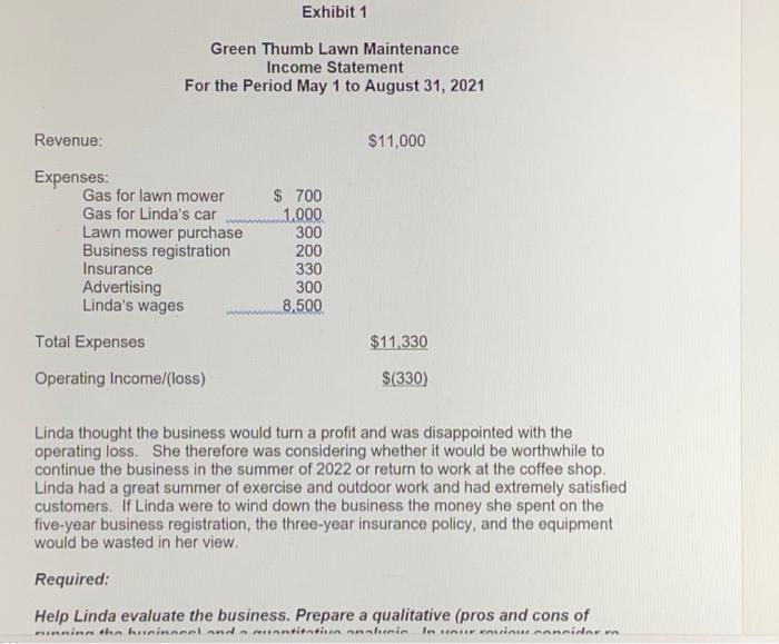 Solved Green Thumb Lawn Maintenance Cost Classification