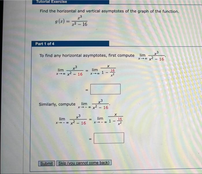 Solved Tutorial Exercise Find the horizontal and vertical | Chegg.com
