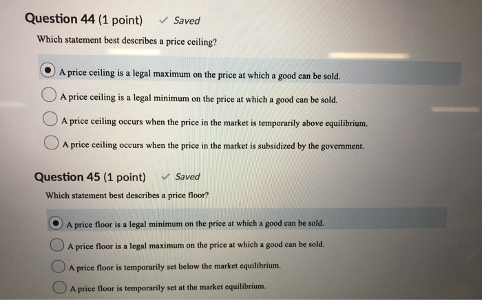 Solved Question 44 1 Point Saved Which Statement Best D