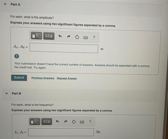 Solved The figure shows two examples of SHM, labeled A and | Chegg.com