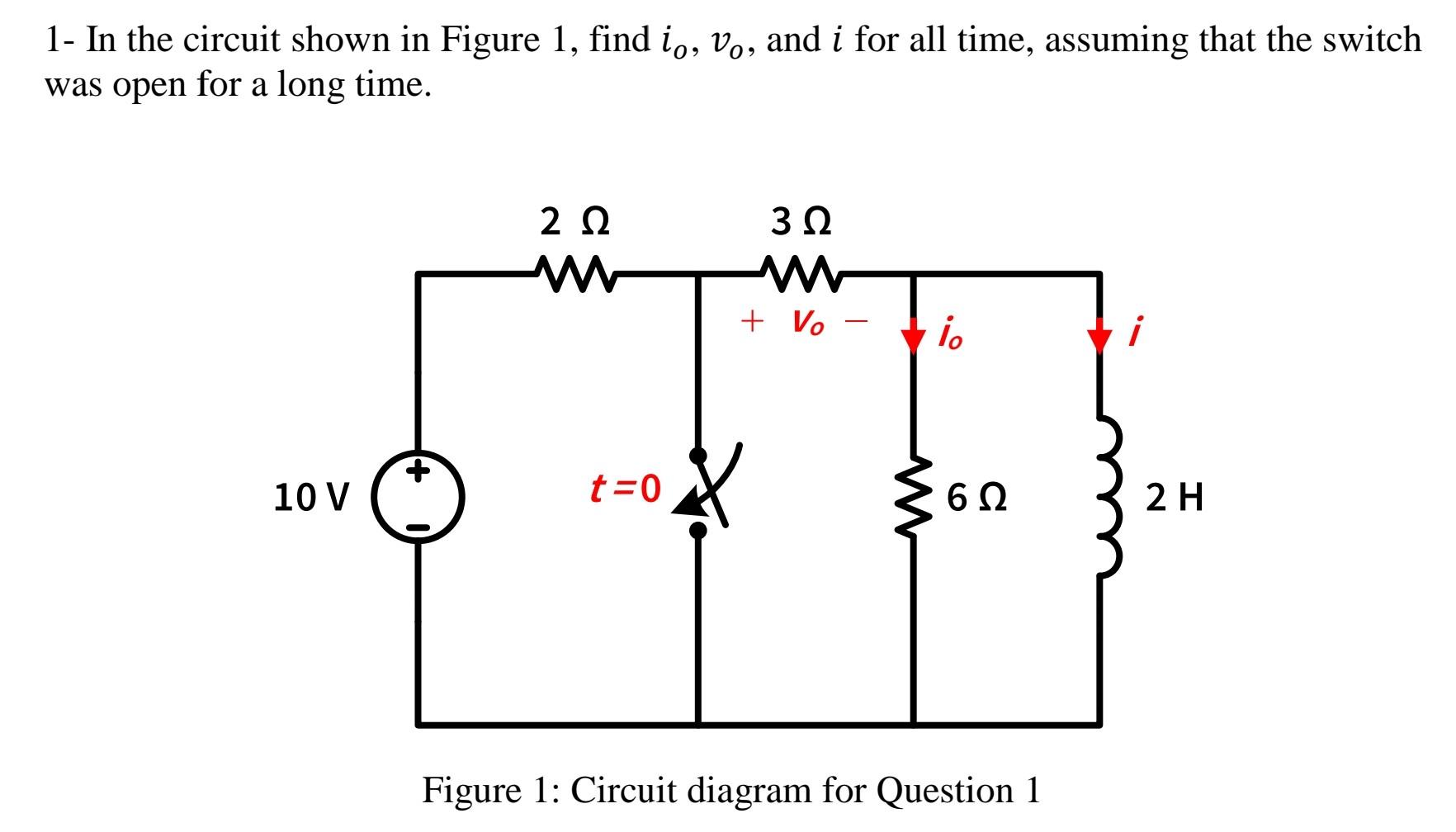 Solved 1- In the circuit shown in Figure 1 , find io,vo, and | Chegg.com