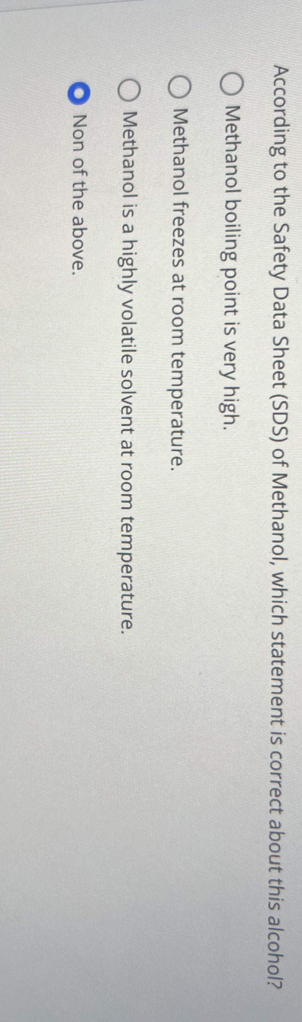 Solved According to the Safety Data Sheet (SDS) ﻿of