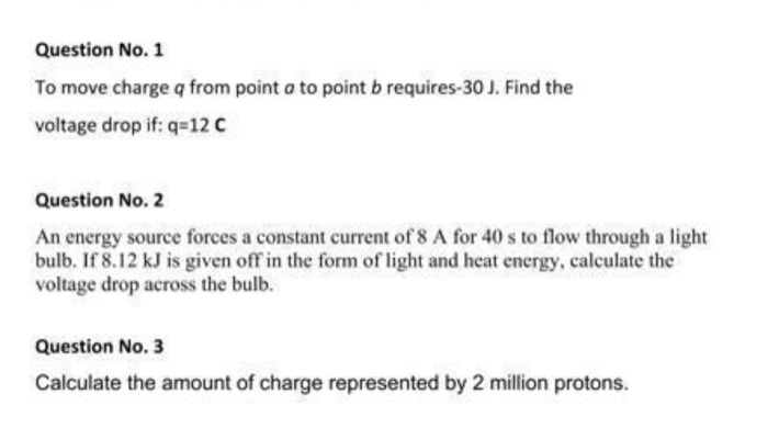 Solved Question No 1 To Move Charge Q From Point O To Point Chegg Com