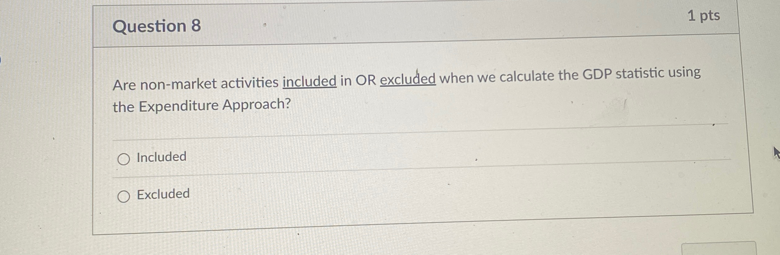 Solved Question 81 ﻿ptsAre non-market activities included in | Chegg.com