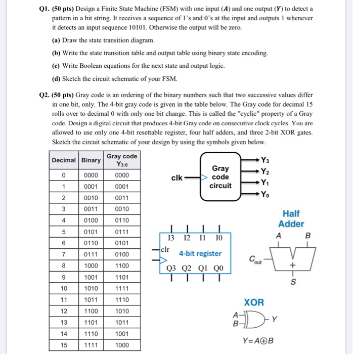 Qfsm Program Solved Q1. (50 pts) Design a Finite State Machine (FSM) with | Chegg.com