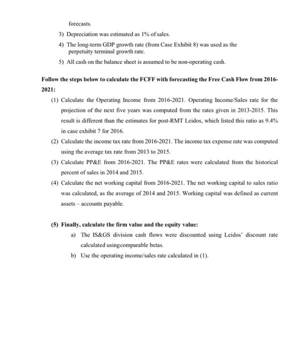Solved Case Questions for Valuing Lockheed Martin and Leidos | Chegg.com