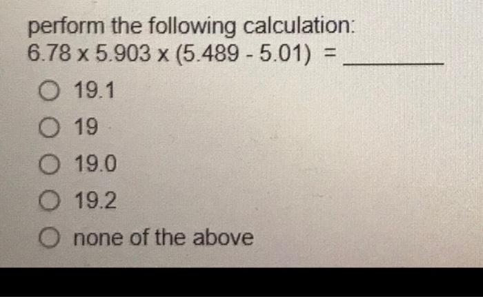 Solved Perform The Following Calculation: | Chegg.com