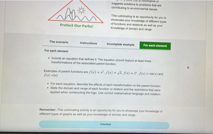 Solved The scenario Instructions Incomplete example For each | Chegg.com