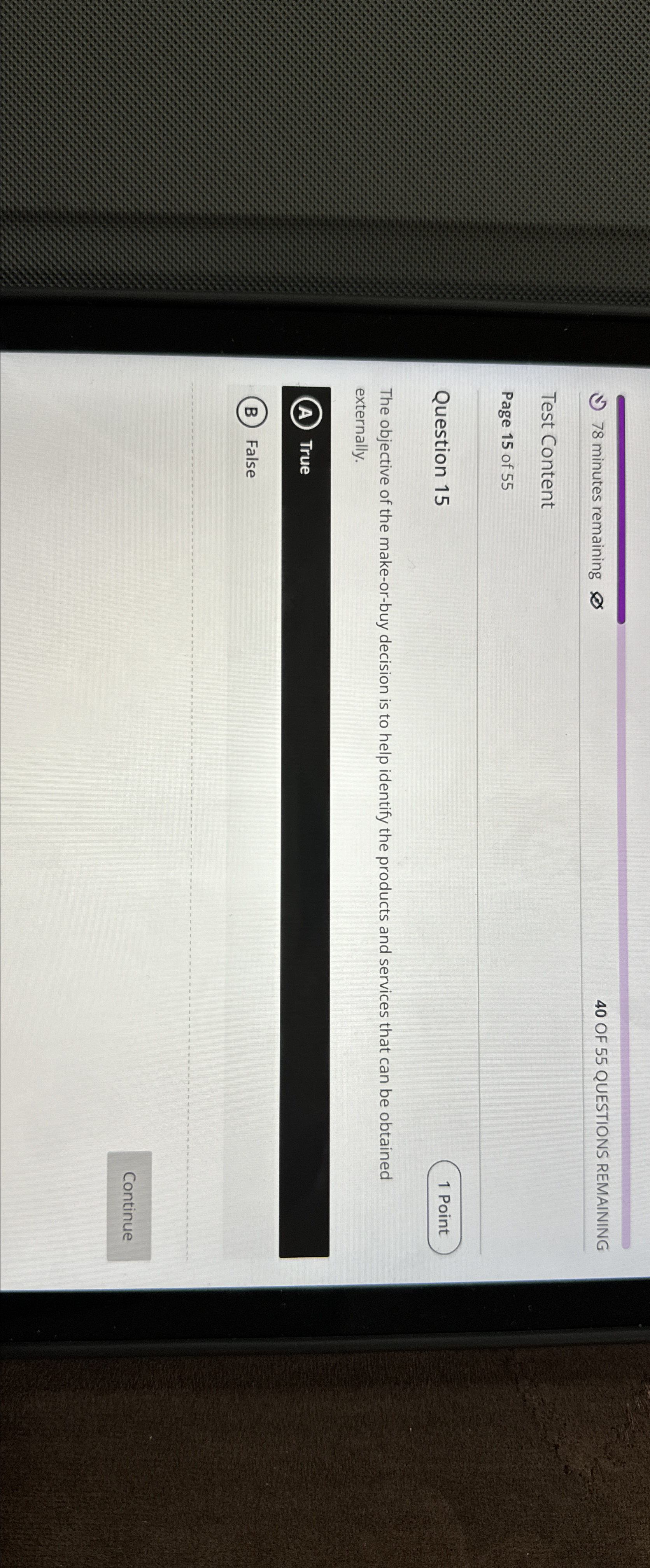 Solved 78 ﻿minutes remaining O?40 ﻿OF 55 ﻿QUESTIONS | Chegg.com