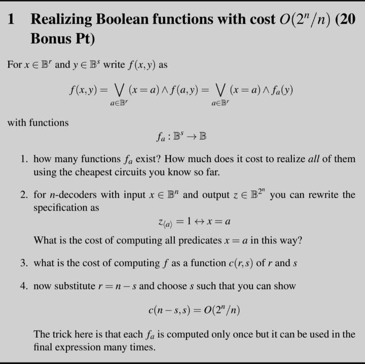 Solved 1 ﻿Realizing Boolean functions with | Chegg.com