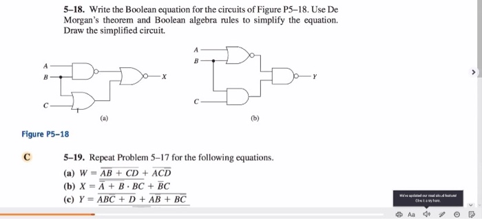Solved 5-18. Write the Boolean equation for the circuits of | Chegg.com