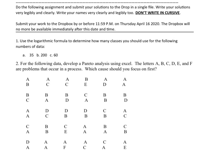 Solved Do the following assignment and submit your solutions | Chegg.com