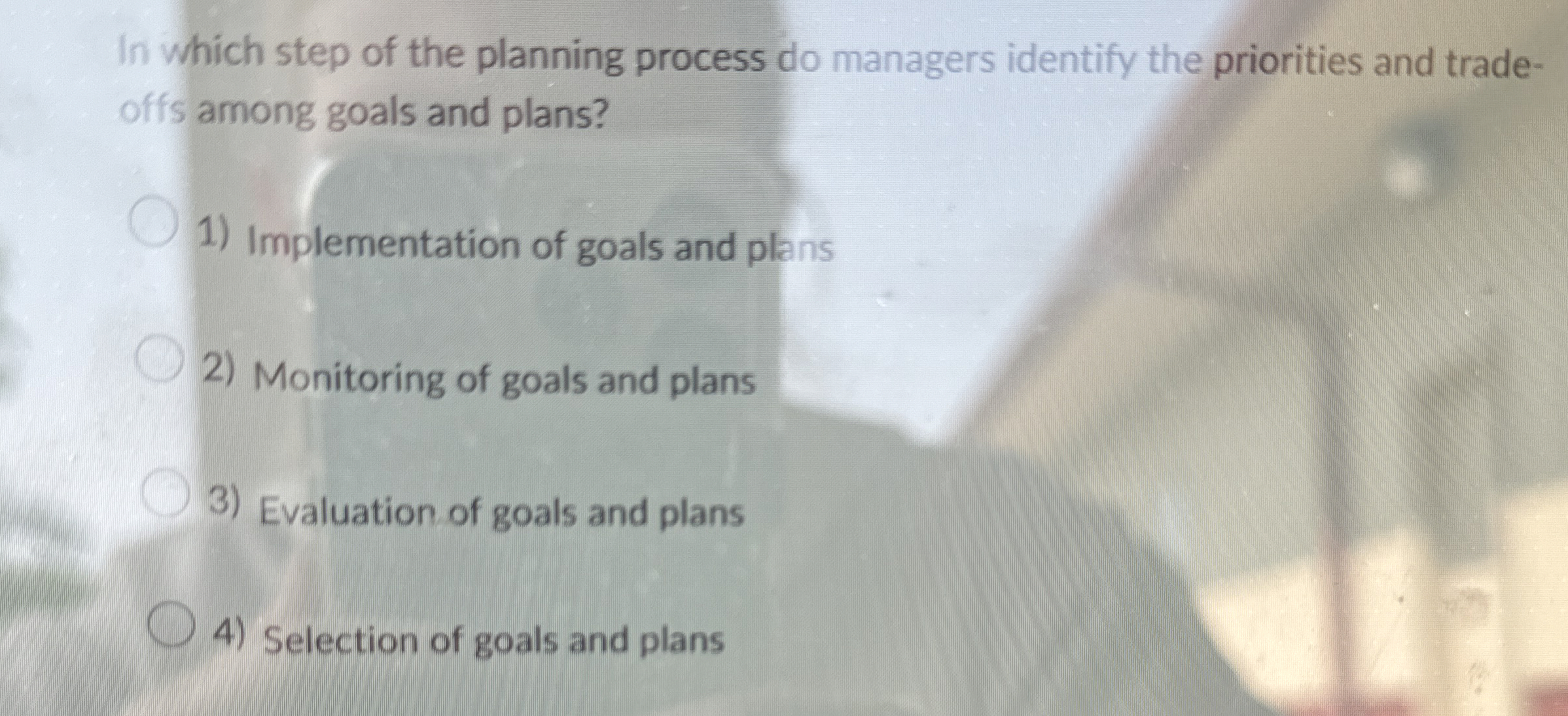 Solved In which step of the planning process do managers | Chegg.com