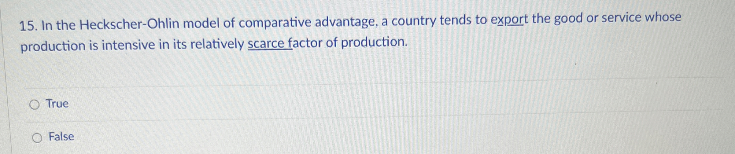 Solved In the Heckscher-Ohlin model of comparative | Chegg.com