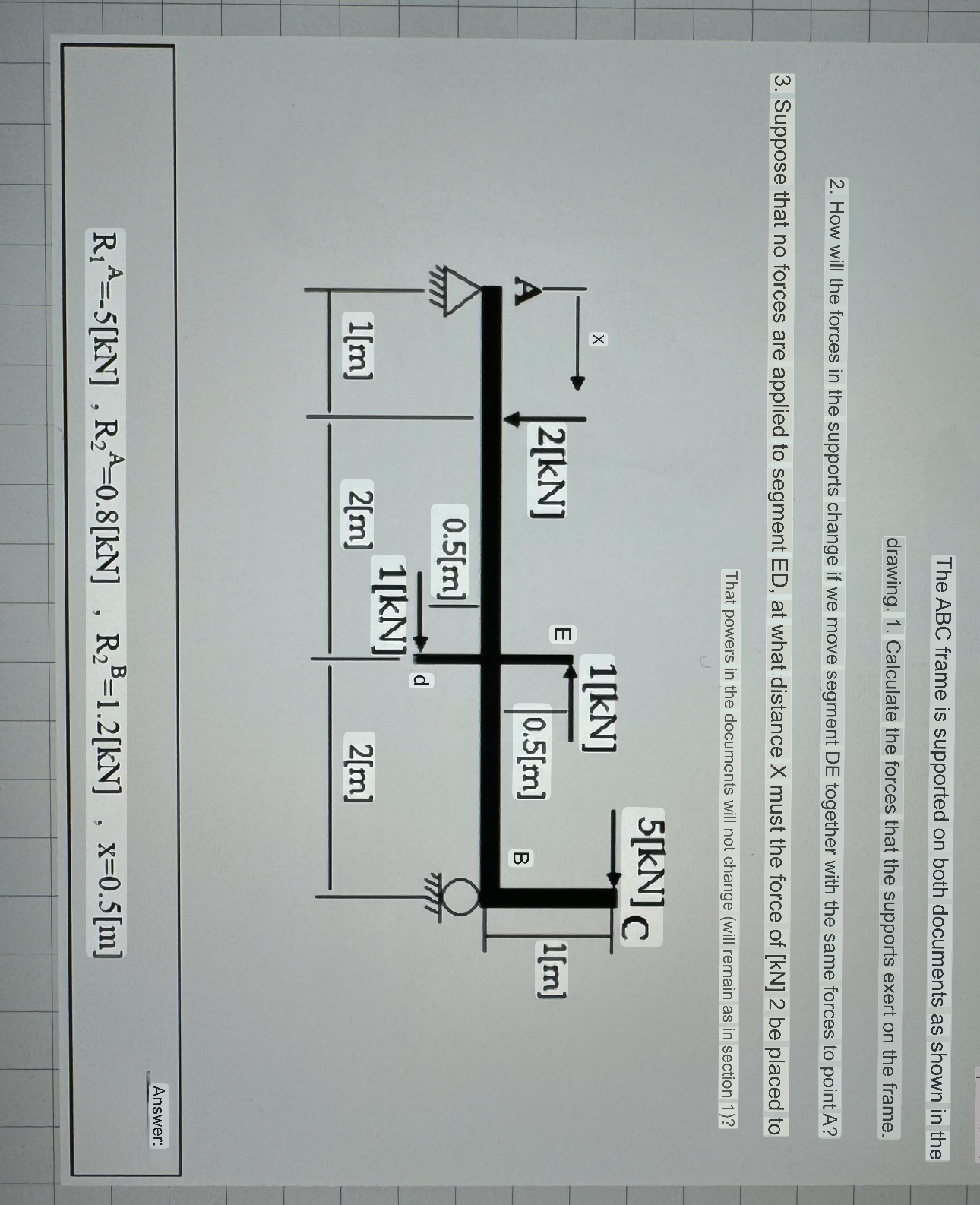 Solved The ABC frame is supported on both Supports as shown | Chegg.com