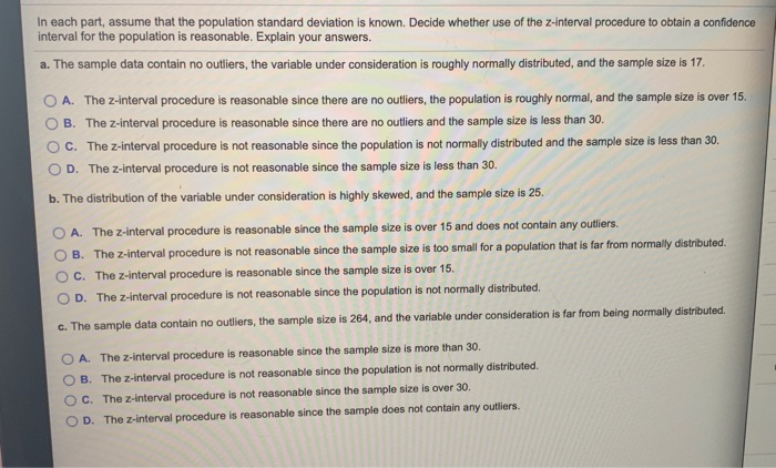 Solved In each part, assume that the population standard | Chegg.com