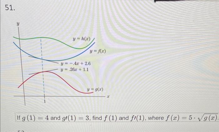 If \( g(1)=4 \) and \( g_{\prime}(1)=3 \), find \( f(1) \) and \( f^{\prime}(1) \), where \( f(x)=5 \cdot \sqrt{g(x)} \)