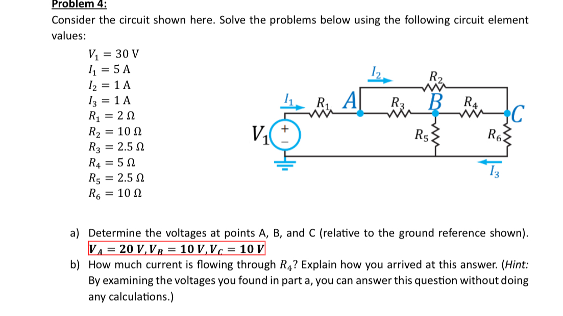 Solved Problem 4:Consider The Circuit Shown Here. Solve The | Chegg.com