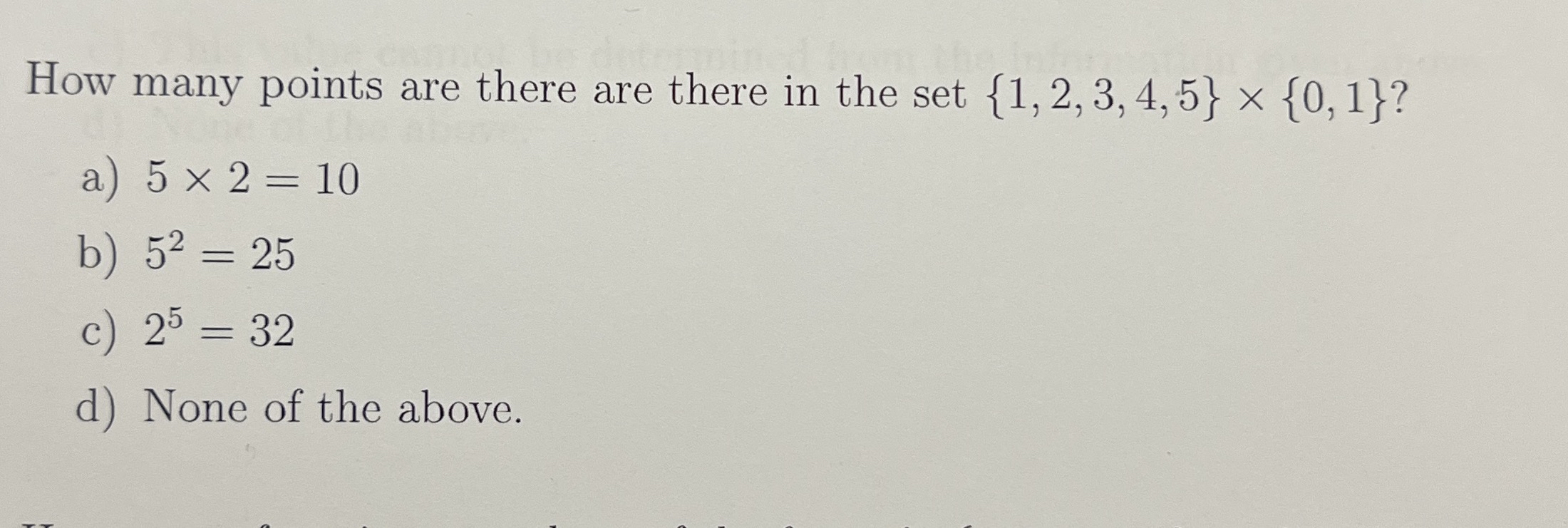 Solved How many points are there are there in the set | Chegg.com