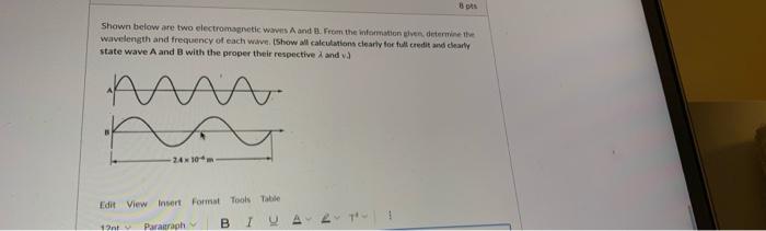 Solved Shown Below Are Two Electromagnetic Waves A And From | Chegg.com