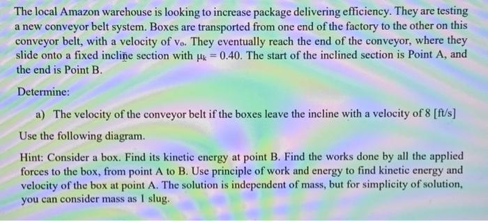 Solved The local Amazon Warehouse is looking to increase | Chegg.com