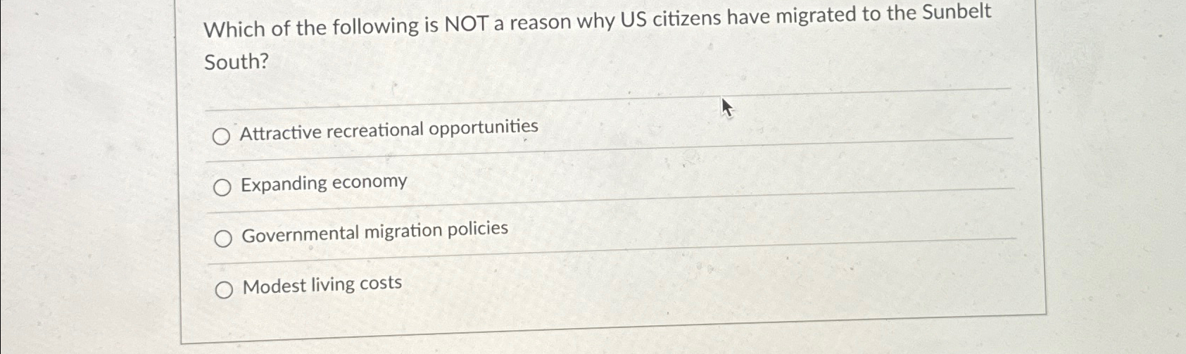 Solved Which of the following is NOT a reason why US | Chegg.com