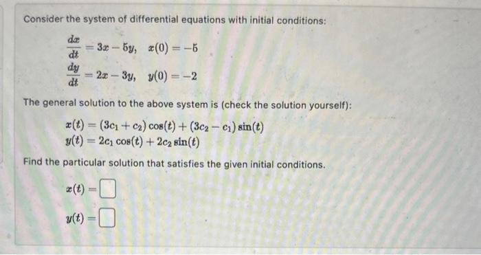 Solved Consider the system of differential equations with | Chegg.com