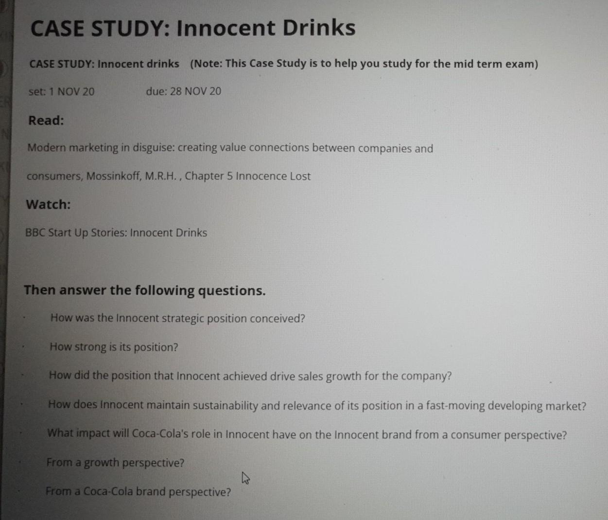 innocent drinks case study solution