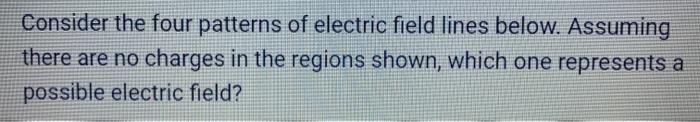 Solved Consider the four patterns of electric field lines | Chegg.com