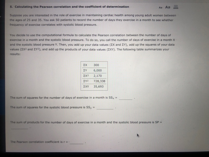Solved 5. Calculating the Pearson correlation and the | Chegg.com
