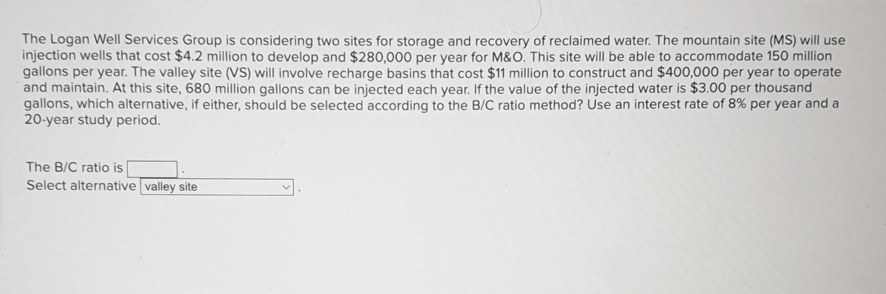 Solved The Logan Well Services Group Is Considering Two | Chegg.com