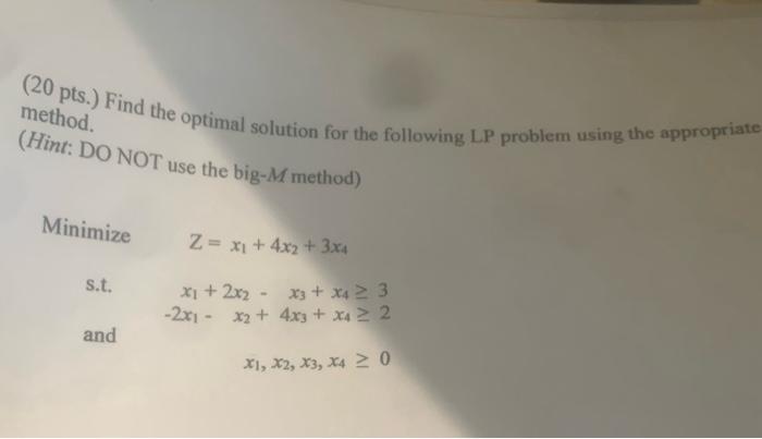 Solved Find The Optimal Solution For The Following LP | Chegg.com