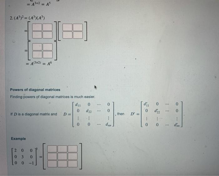 Solved Powers of Matrices Let A be a square matrix and r a | Chegg.com