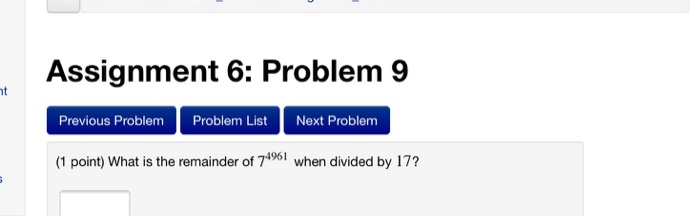 Solved Assignment 6: Problem 9 Previous Problem Problem List | Chegg.com