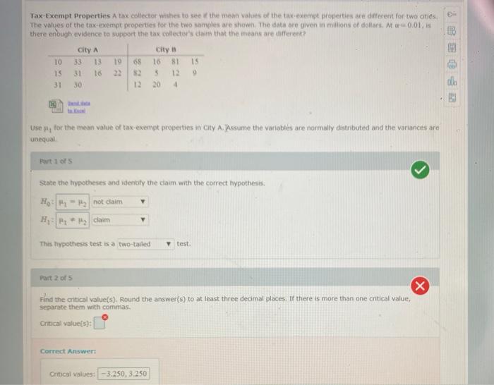 Solved Tax Exempt Properties A tax collector wishes to see